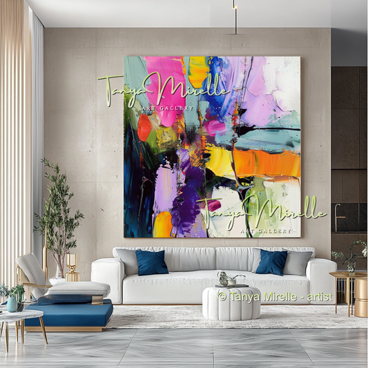 Hand-Painted Abstract Oil Art - Modern Wall Art #189