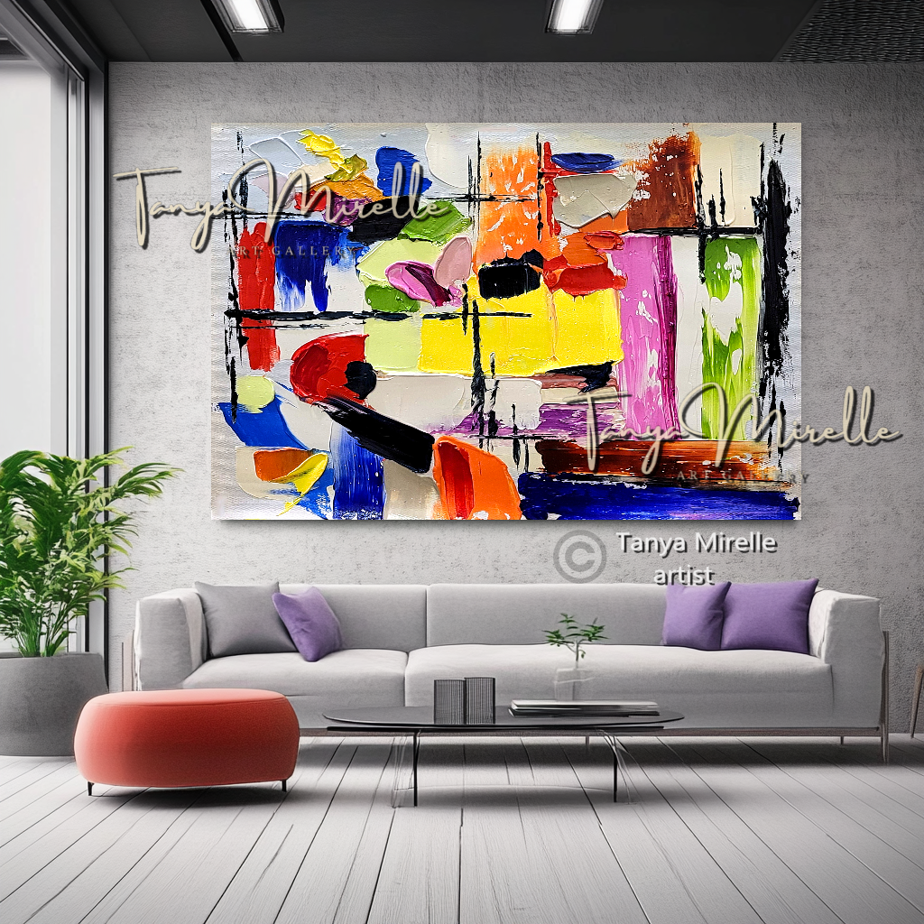 Vibrant Abstract Impasto Painting - Colorful Modern Wall Art #127