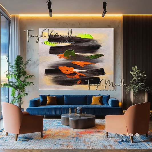 Large Abstract Impasto Painting - Textured Contemporary Home Decor #66