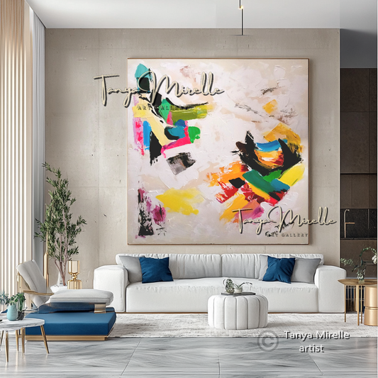 Large Abstract Impasto Painting - Textured Contemporary Home Decor #60