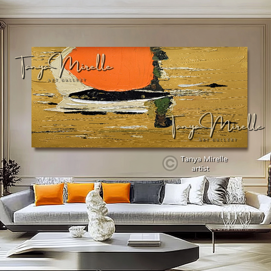 Terra Colors Abstract Impasto Painting - Textured Modern Wall Art #121