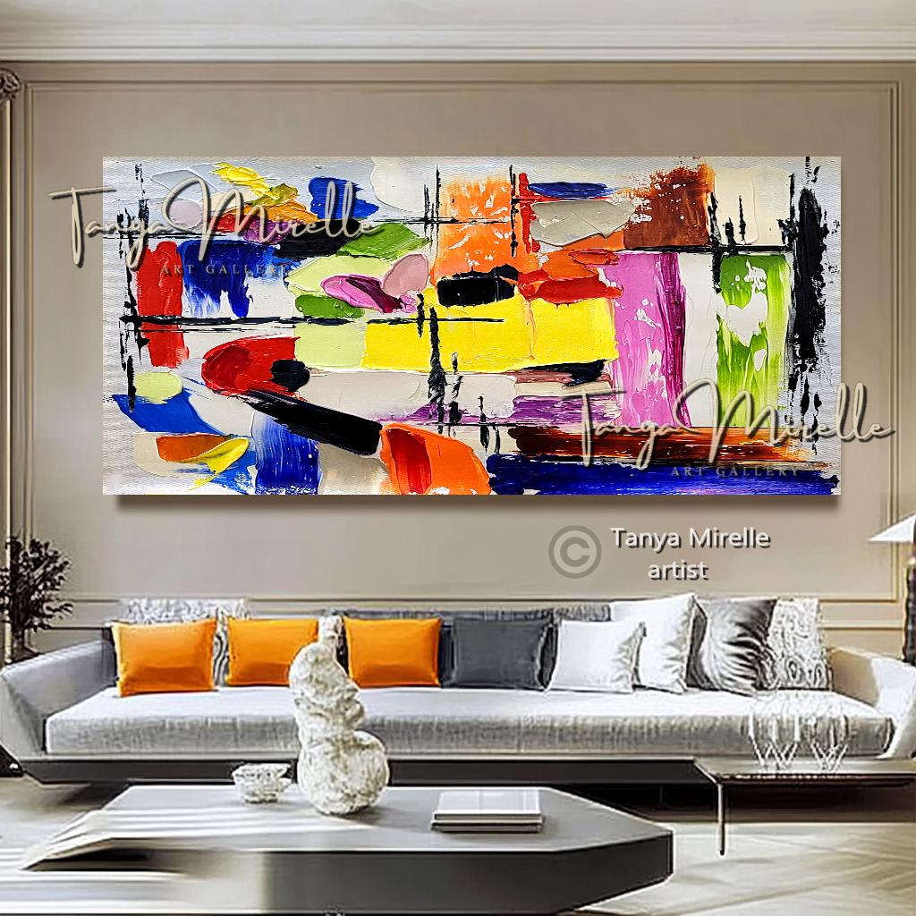Vibrant Abstract Impasto Painting - Colorful Modern Wall Art #127