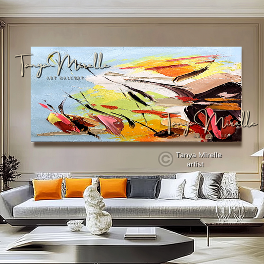Vibrant Abstract Impasto Painting - Colorful Modern Wall Art #134