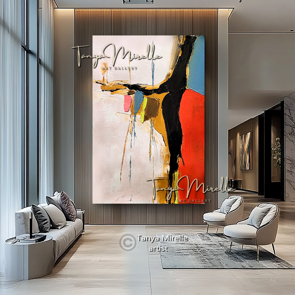 Colorful Abstract Impasto Painting - Textured Modern Wall Art #125