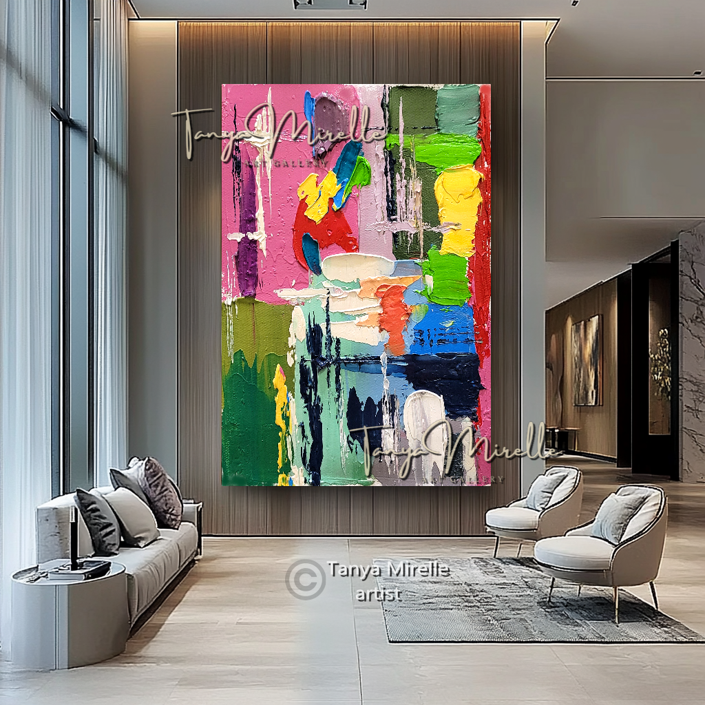 Vibrant Abstract Impasto Painting - Colorful Modern Wall Art #131