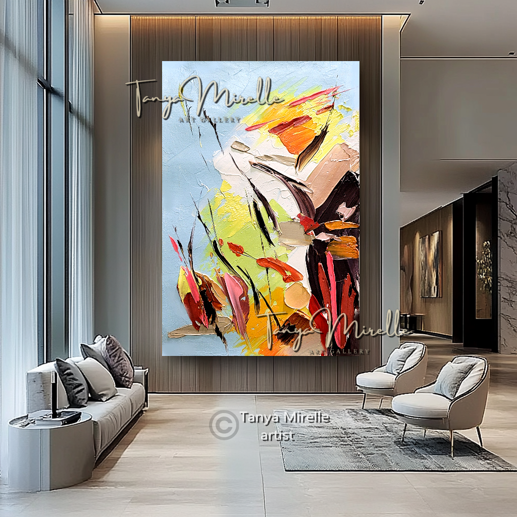 Vibrant Abstract Impasto Painting - Colorful Modern Wall Art #134