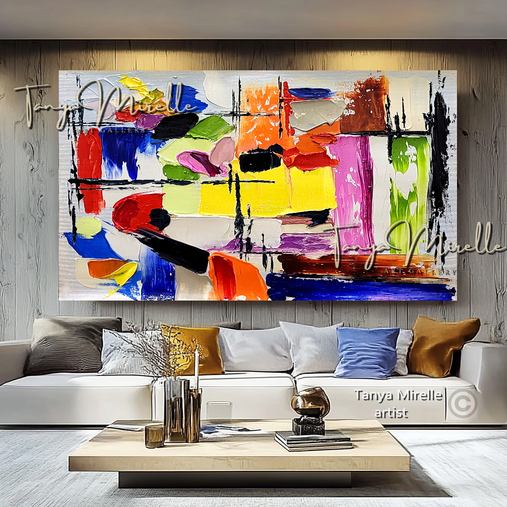 Vibrant Abstract Impasto Painting - Colorful Modern Wall Art #127