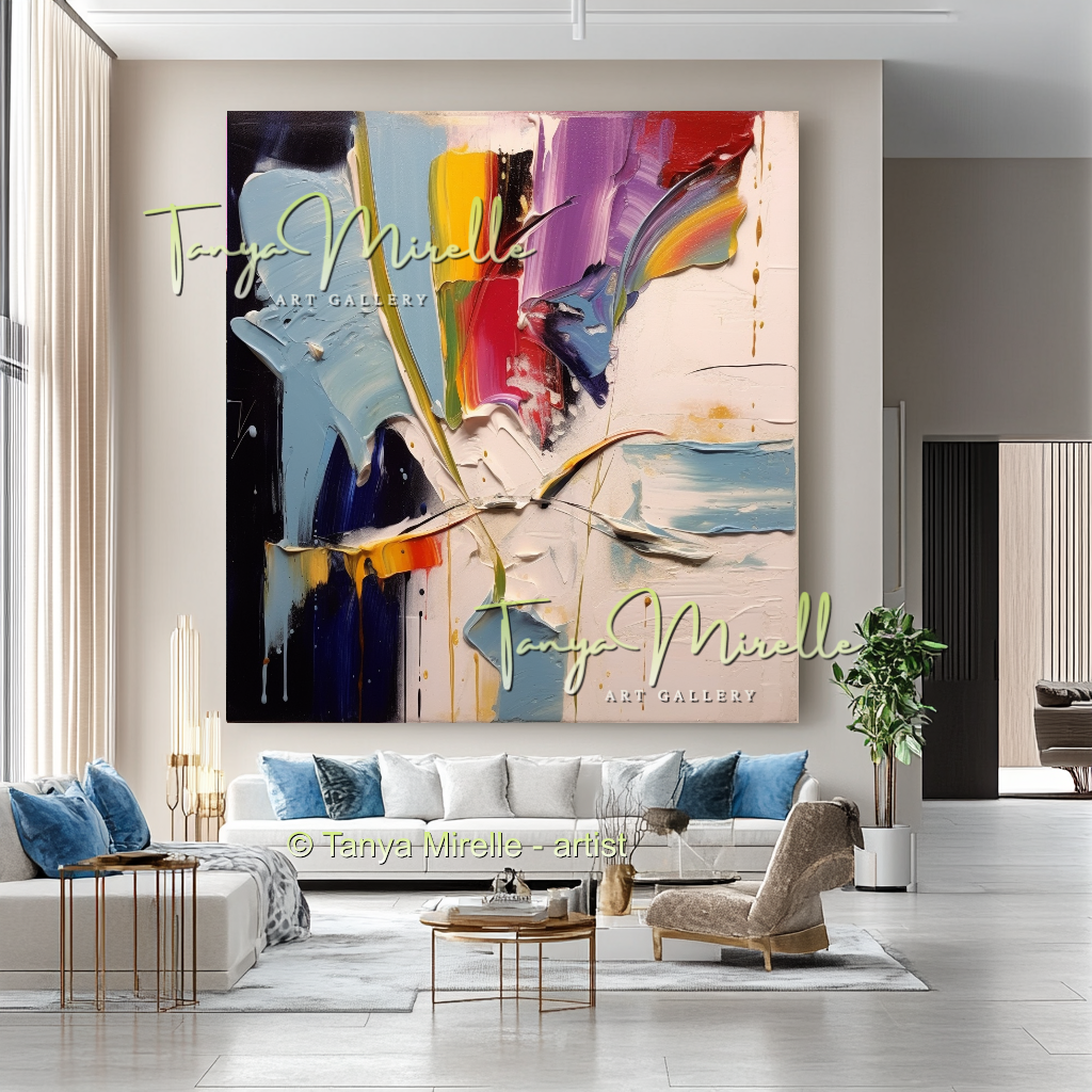 Colorful Textured Abstract Wall Art, Original Oil Painting #234