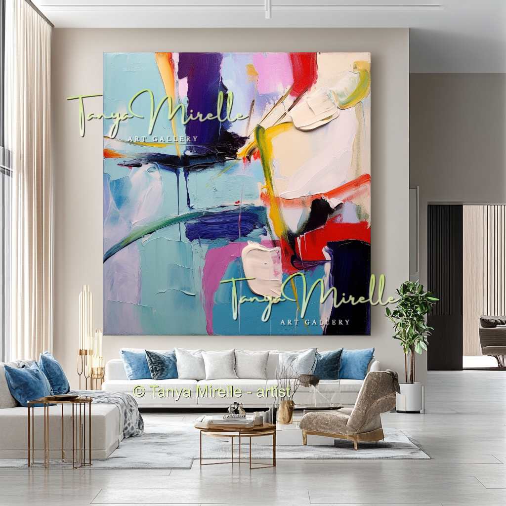 Abstract Impasto Oil Canvas Wall Art, Modern Home Decor #228