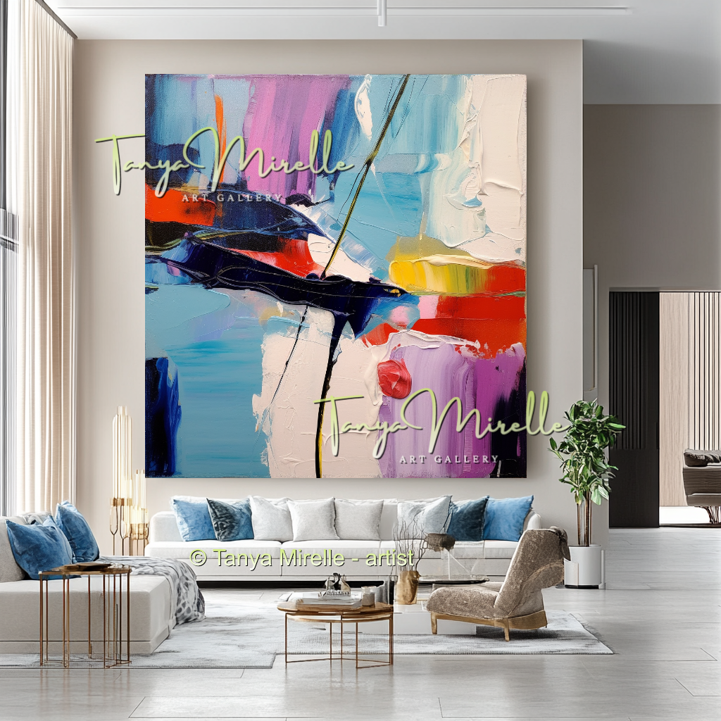 Abstract Impasto Oil Canvas Wall Art, Modern Home Decor #228