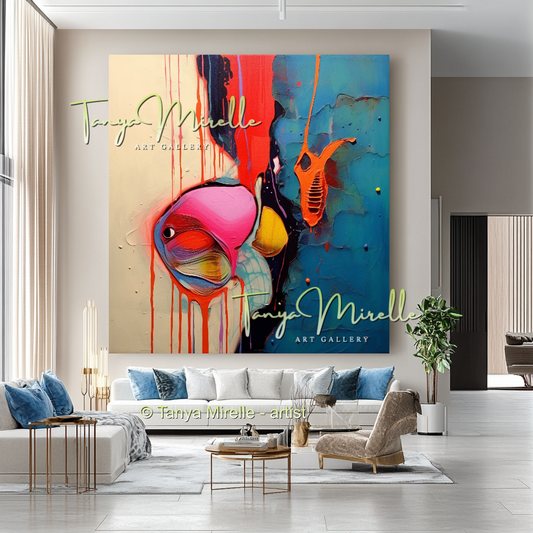 Luxury Abstract Oil Painting, Original Canvas Artwork #229