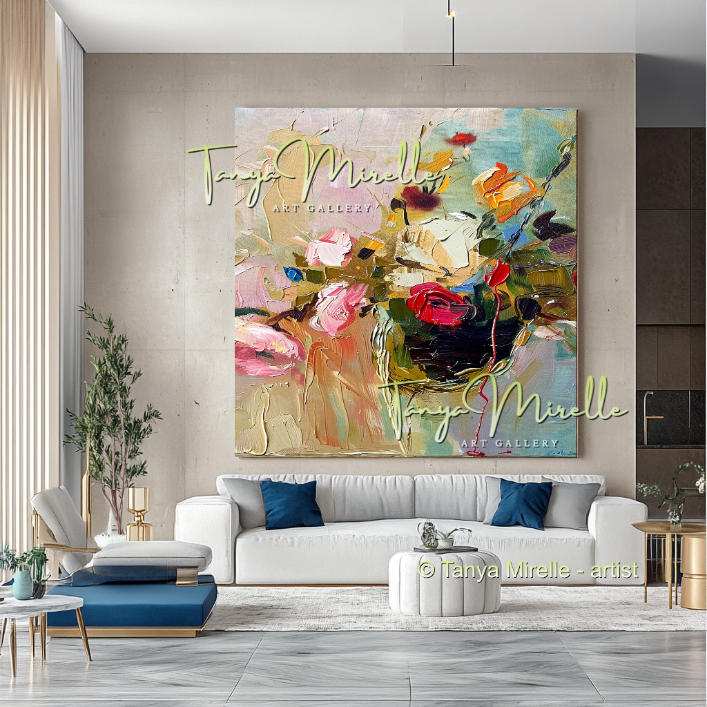 Bold Flower Impasto Painting – Abstract Oil Artwork #200