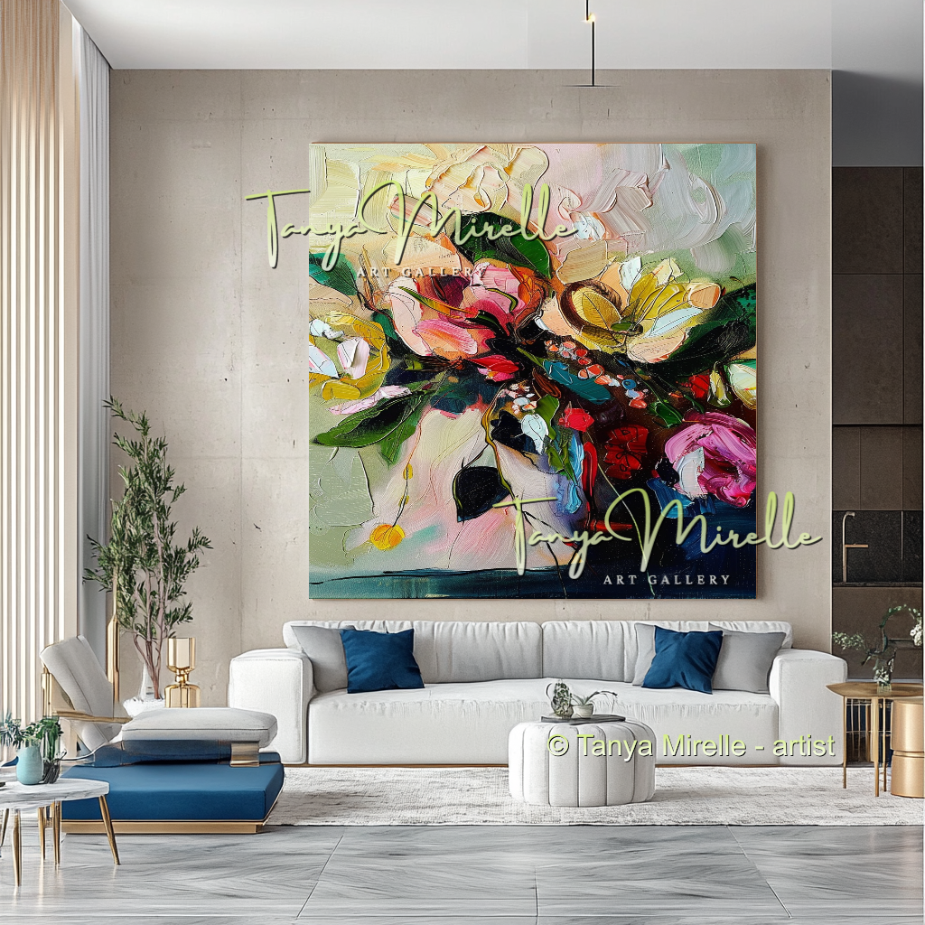Bold Flower Impasto Painting – Abstract Oil Artwork #202