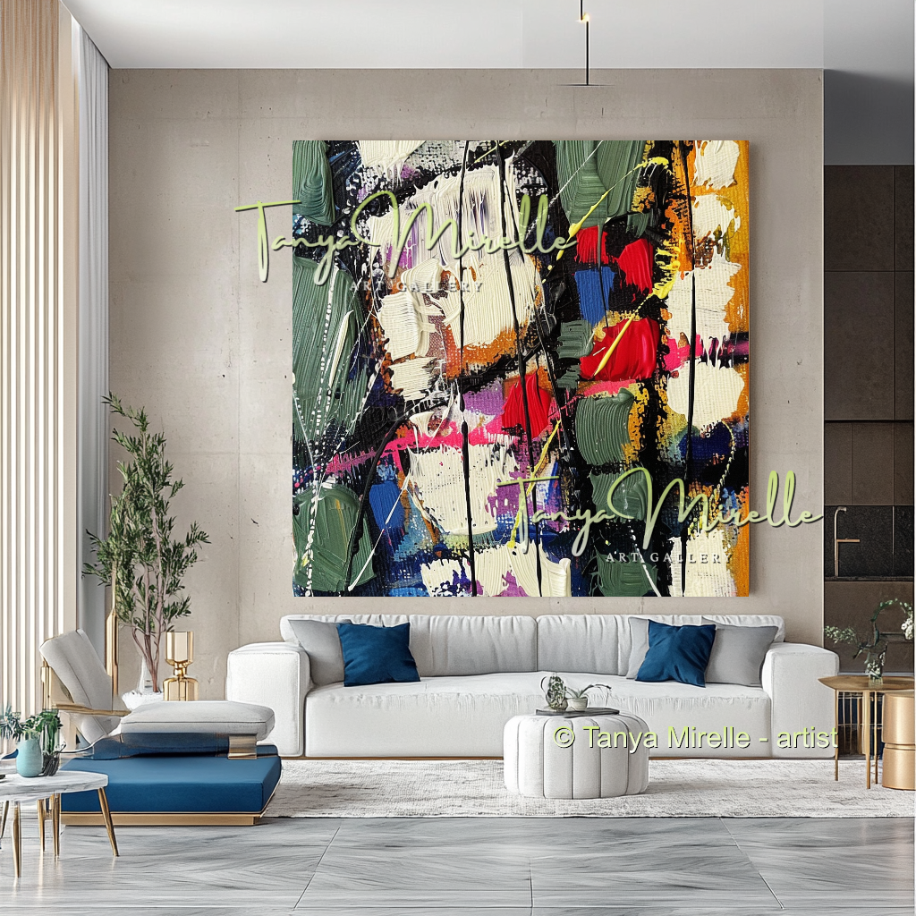 Modern Statement Wall Art, Abstract Oil Painting #305