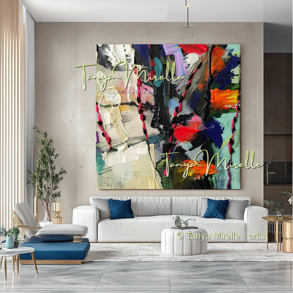 Modern Statement Wall Art, Abstract Oil Painting #305