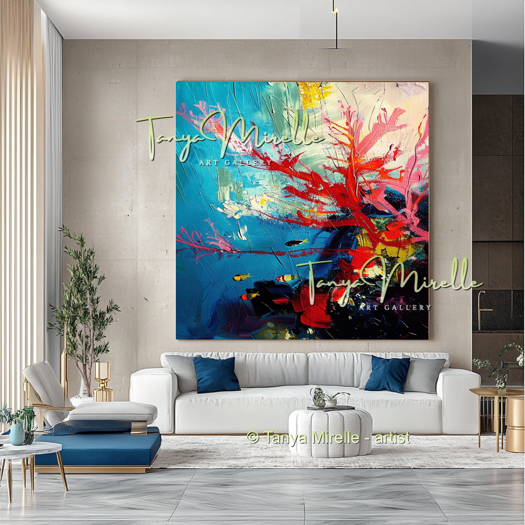 Red Coral - Underwater Abstract Modern Wall Art #167