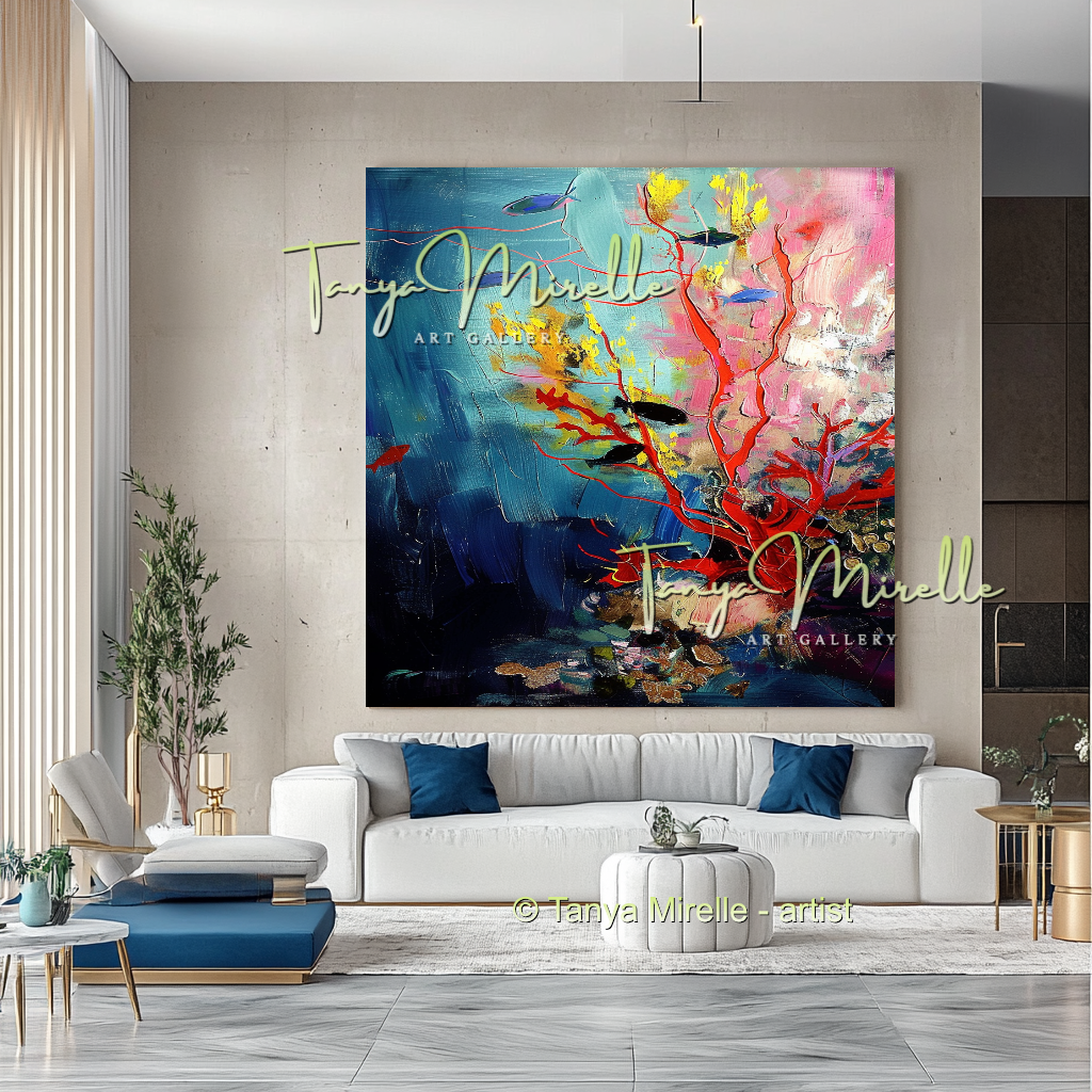 Red Coral - Underwater Abstract Modern Wall Art #167