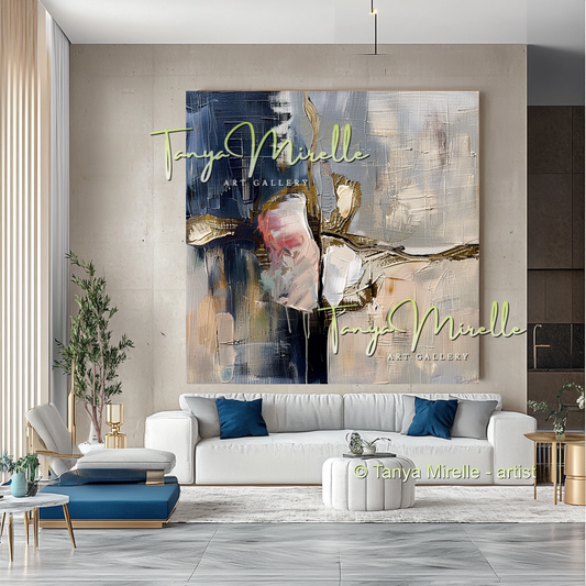 Vivid Abstract Tree Impasto Oil Painting on Canvas #285