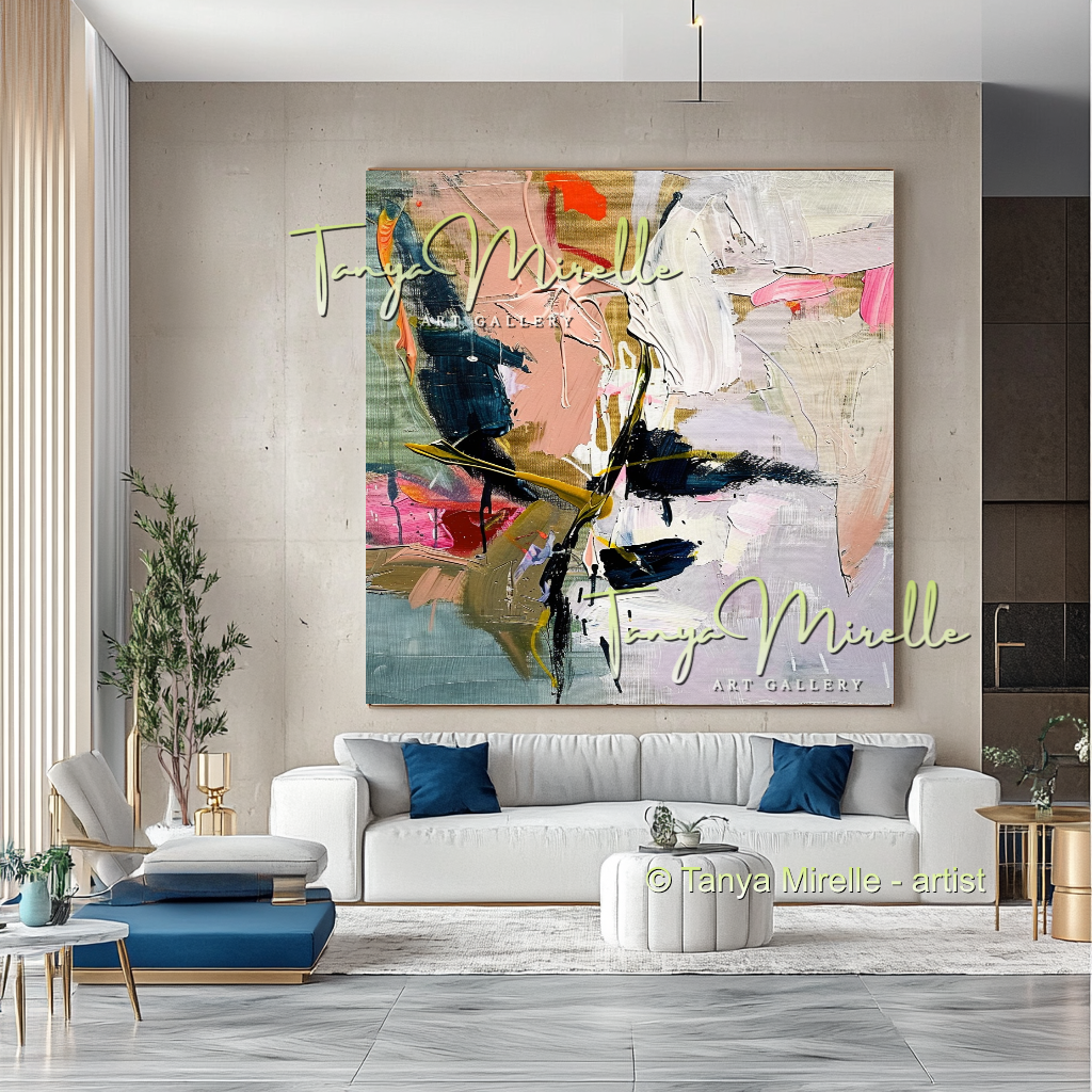 Luxury Floral Abstract Oil Painting - Modern Wall Art #196