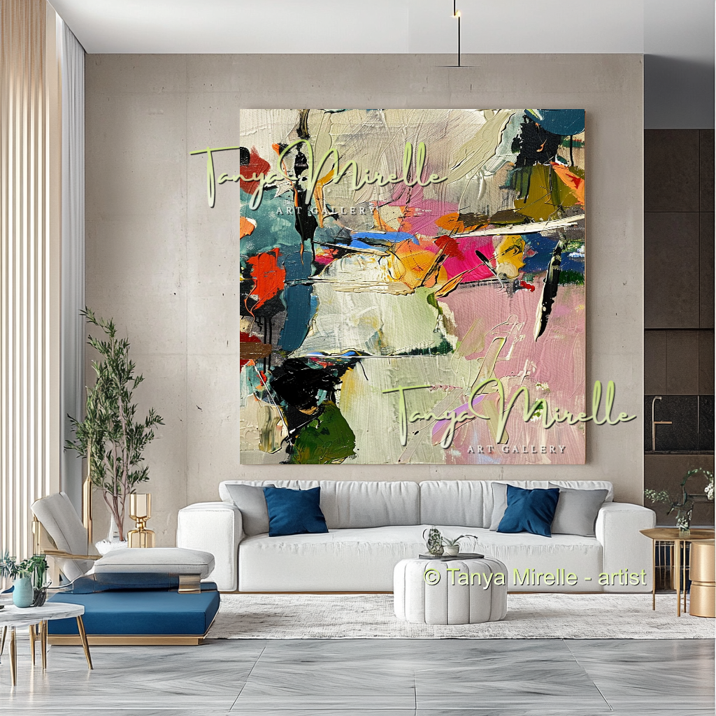 Luxury Floral Abstract Oil Painting - Modern Wall Art #196