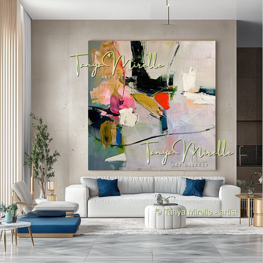 Luxury Floral Abstract Oil Painting - Modern Wall Art #196