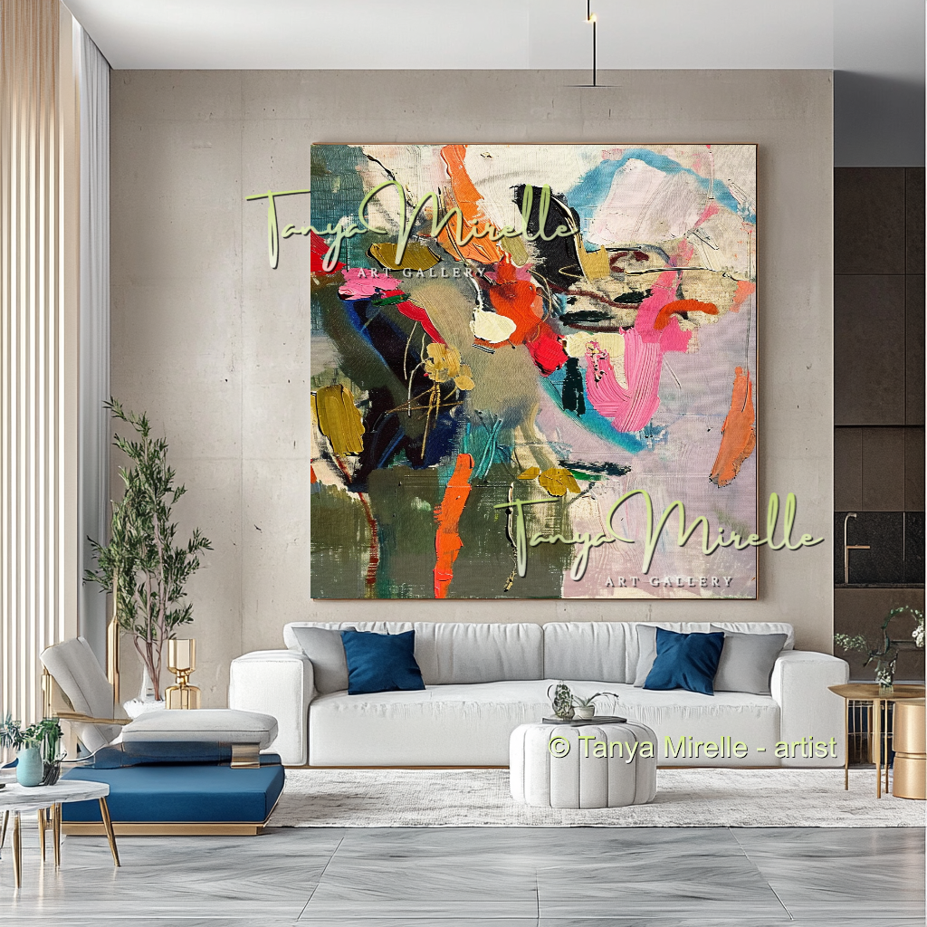 Luxury Floral Abstract Oil Painting - Modern Wall Art #196