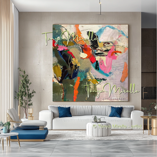 Luxury Floral Abstract Oil Painting - Modern Wall Art #195