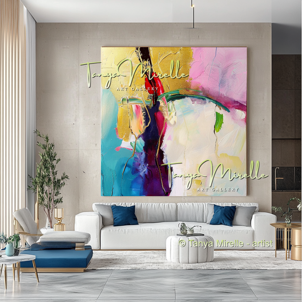 Colorful Abstract Wall Decor - Large Modern Wall Art #199