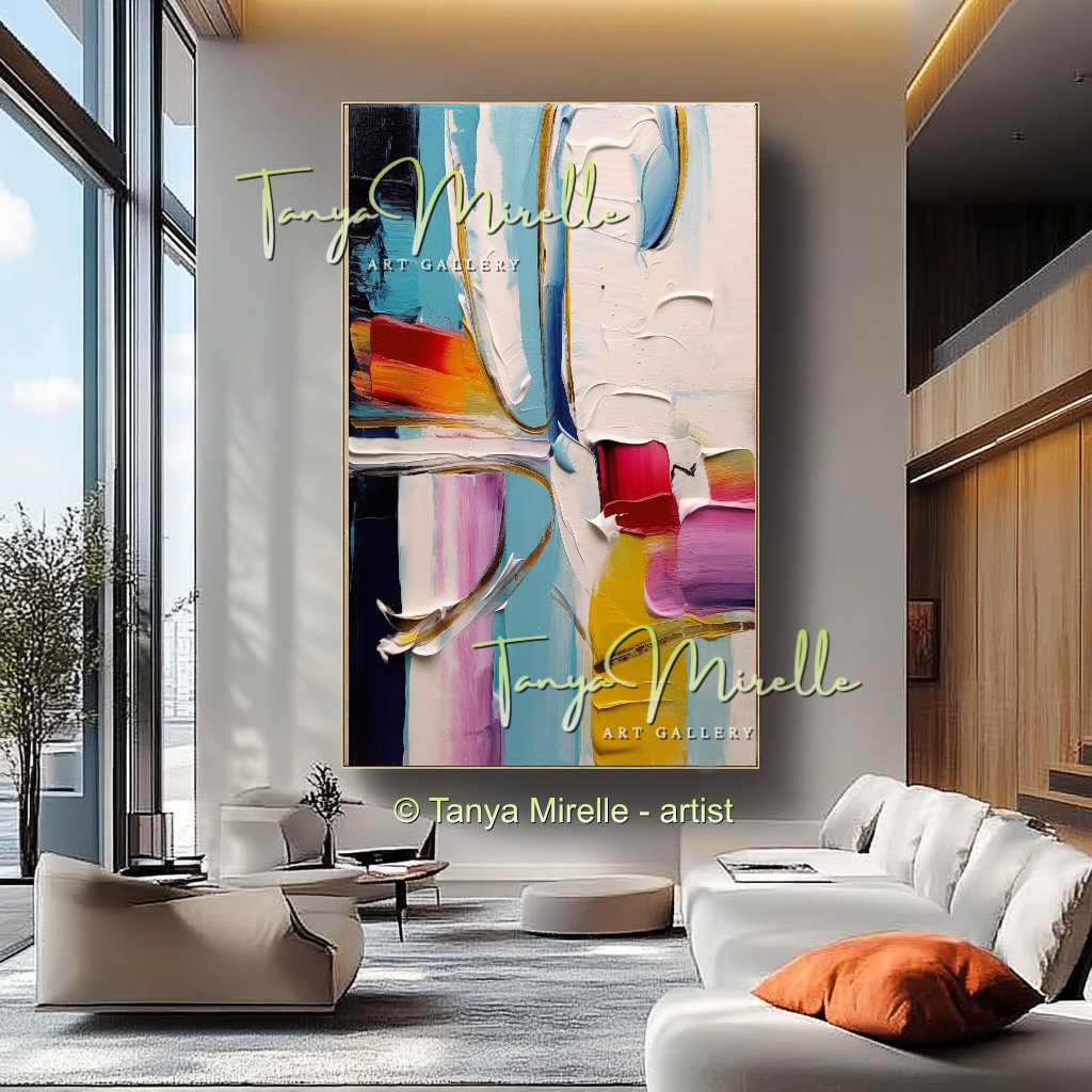 Colorful Textured Abstract Wall Art, Original Oil Painting #234