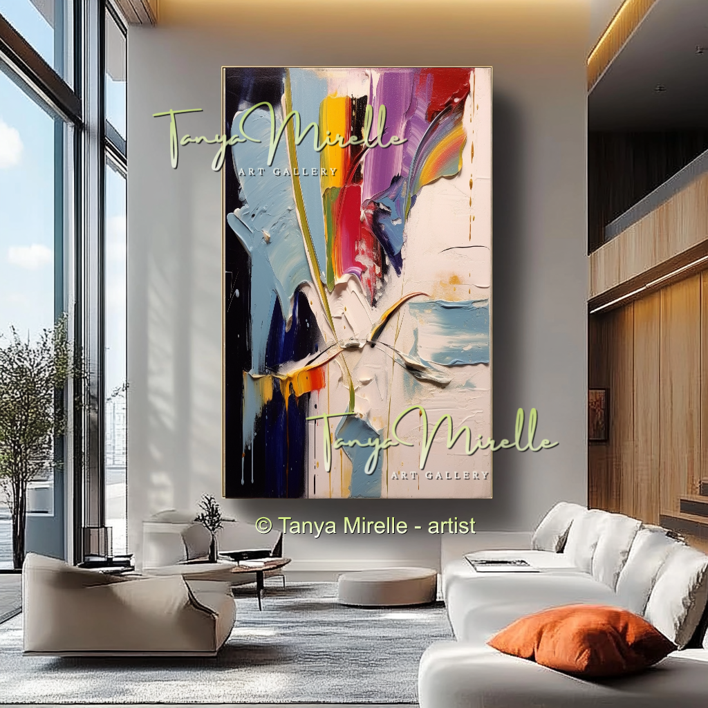 Colorful Textured Abstract Wall Art, Original Oil Painting #234