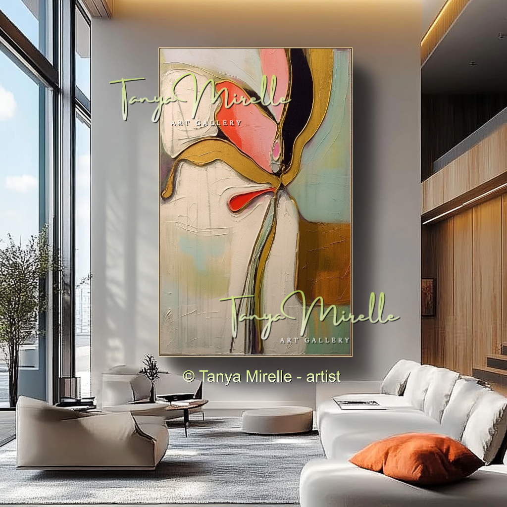 Expressive Abstract Floral Canvas Painting #216