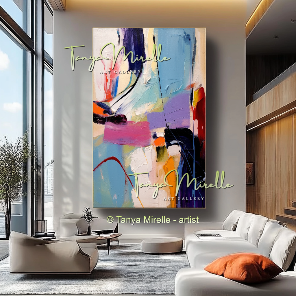 Abstract Impasto Oil Canvas Wall Art, Modern Home Decor #228