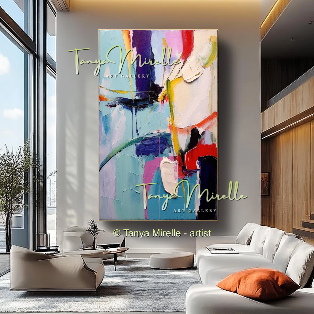 Abstract Impasto Oil Canvas Wall Art, Modern Home Decor #228