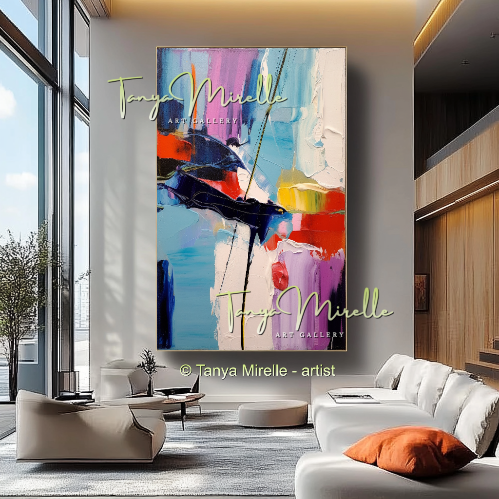 Abstract Impasto Oil Canvas Wall Art, Modern Home Decor #228