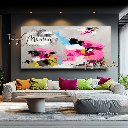 Contemporary Textured Wall Art - Abstract Impasto Oil Painting on Canvas #59