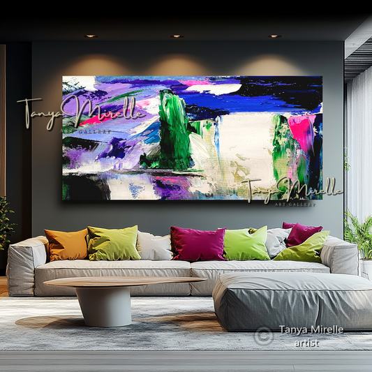 Contemporary Textured Wall Art - Colorful Abstract Oil Painting on Canvas #52