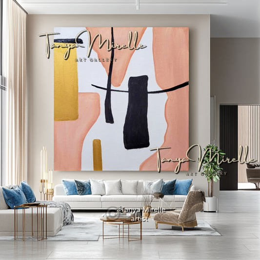 Abstract Painting on Canvas - Modern Minimalist Wall Art Decor #112