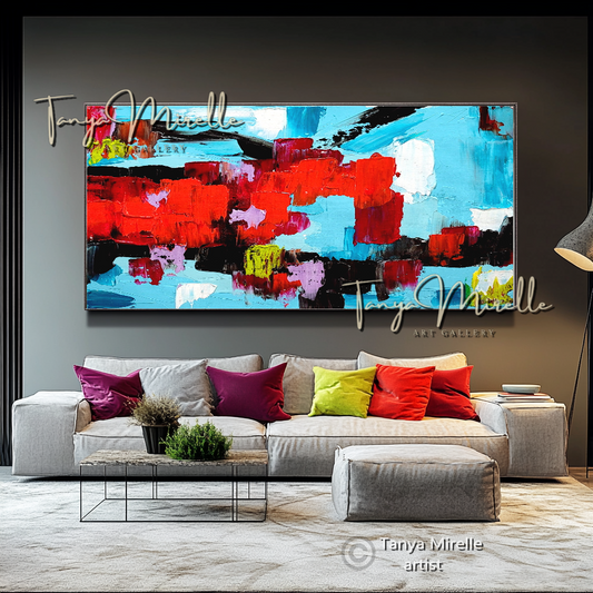 Modern Abstract Wall Art - Colorful Impasto Oil Painting on Canvas #21 abstract art abstract expressionism artistic gift colorful painting contemporary painting creative painting dreamy art fine art gallery art handmade painting high-relief art home decor home office decor impasto oil painting kaleidoscope art large wall art living room art modern wall art multicolor abstract original artwork textured canvas thick paint strokes unique decor vibrant colors