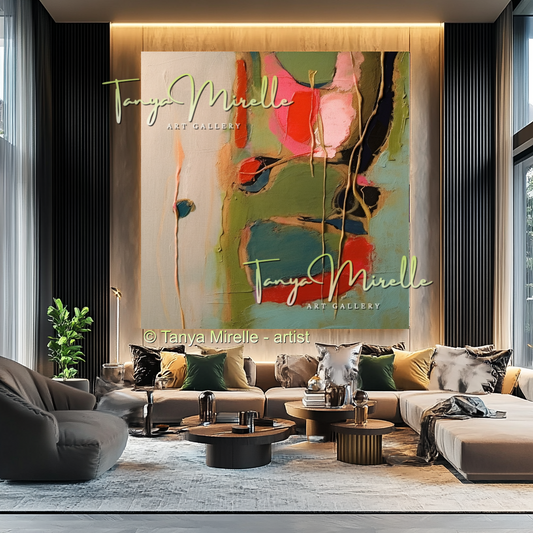 Modern Art Statement Piece, Textured Oil Painting #224