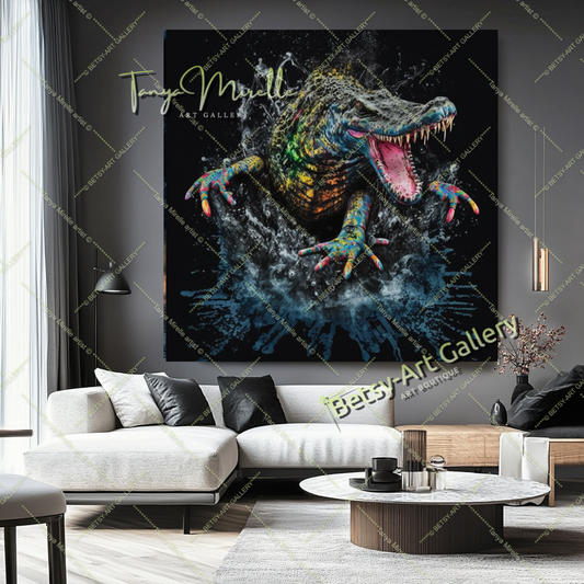 Colorful Crocodile Print – Contemporary Animal Printed Canvas