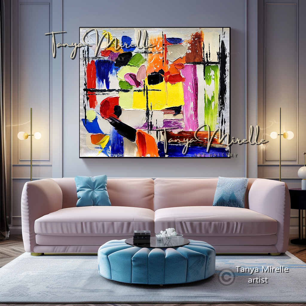 Vibrant Abstract Impasto Painting - Colorful Modern Wall Art #127
