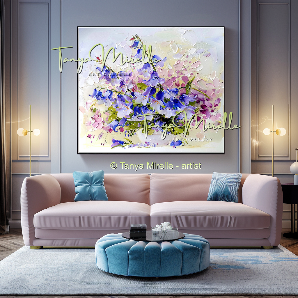 Wildflowers Bouquet Impasto Painting on Canvas #313