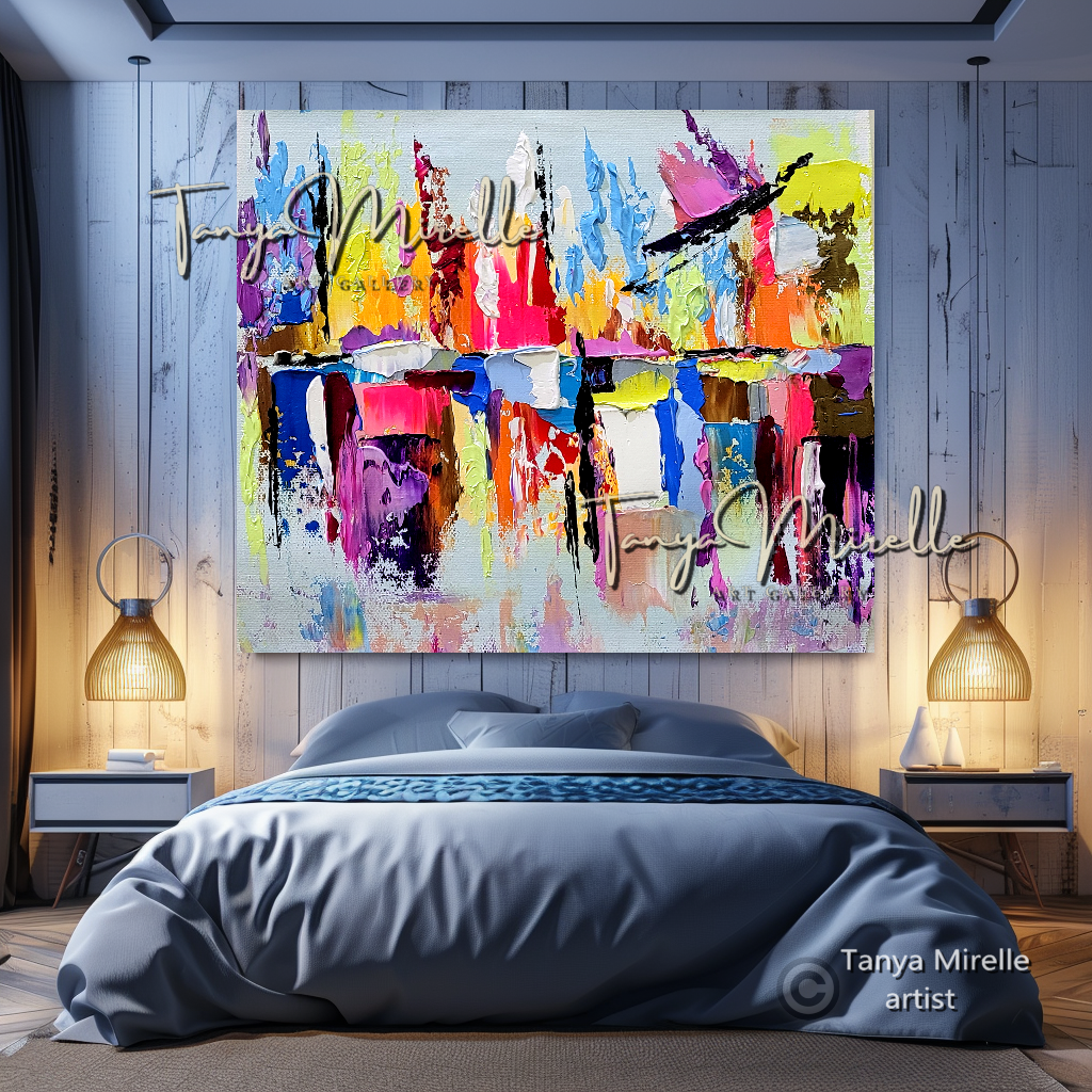 Vibrant Abstract Impasto Painting - Colorful Modern Wall Art #129