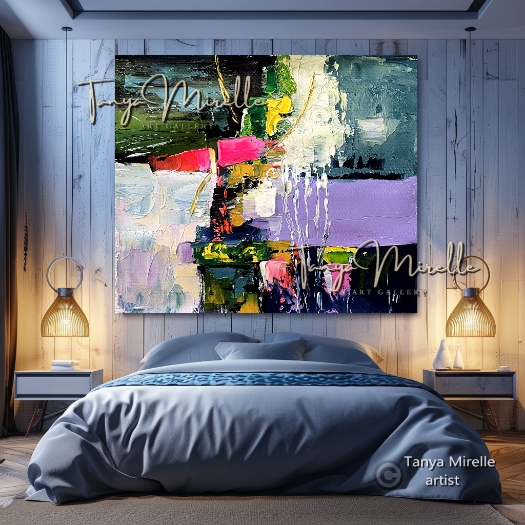 Vibrant Colorful Wall Art - Modern Abstract Textured Painting #139