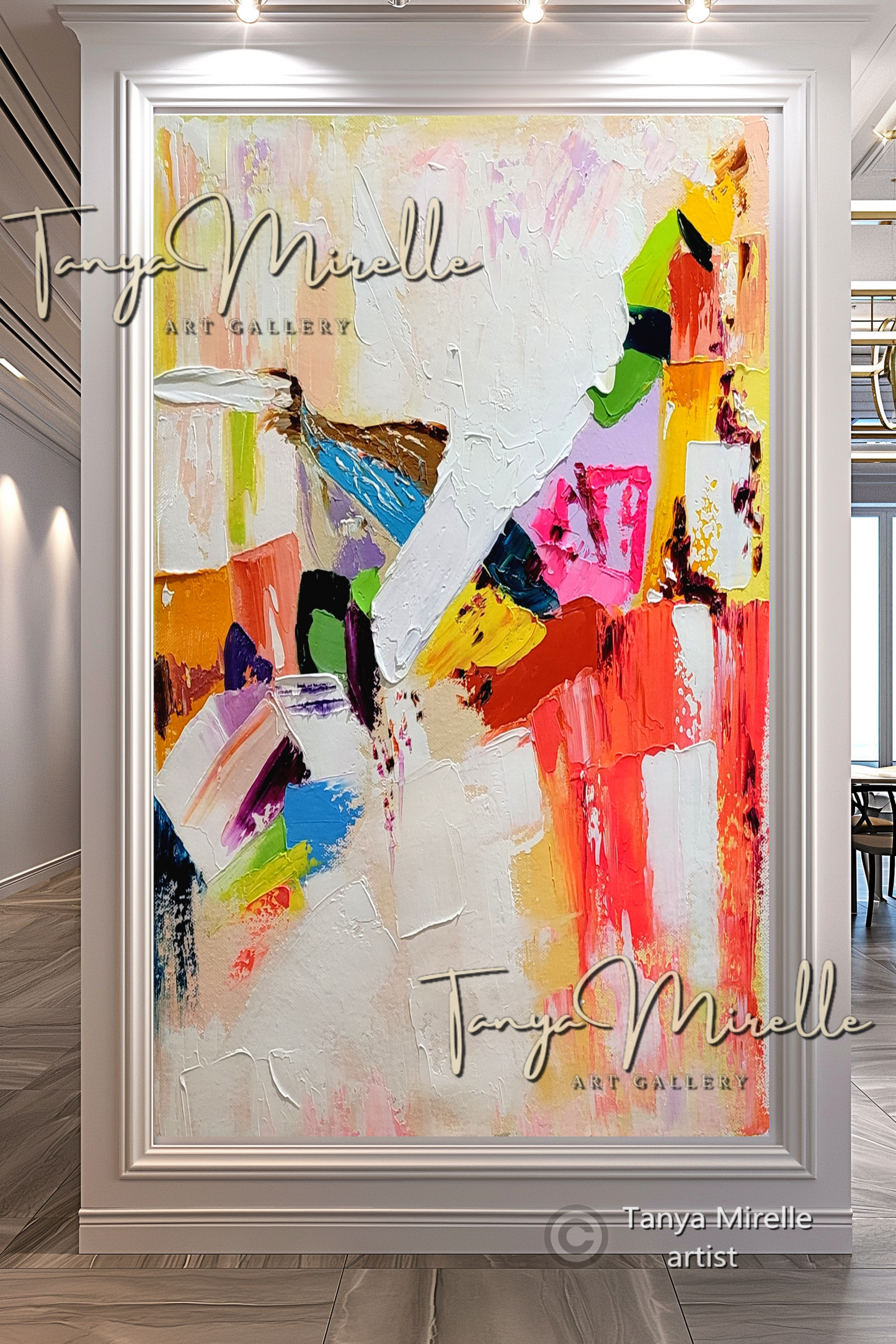 Contemporary Textured Wall Art - Colorful Abstract Oil Painting on Canvas #50