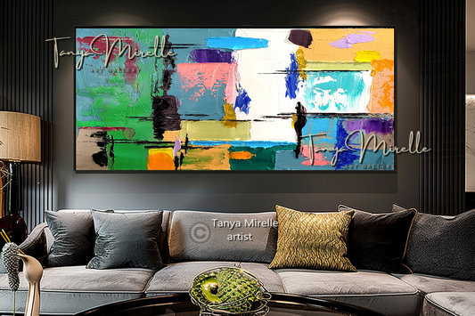 Colorful Abstract Impasto Painting - Textured Modern Wall Art on Canvas #88