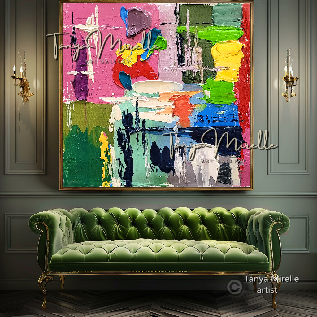 Vibrant Abstract Impasto Painting - Colorful Modern Wall Art #131