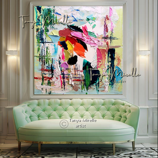 Large Abstract Impasto Painting - Textured Contemporary Wall Art Canvas #94