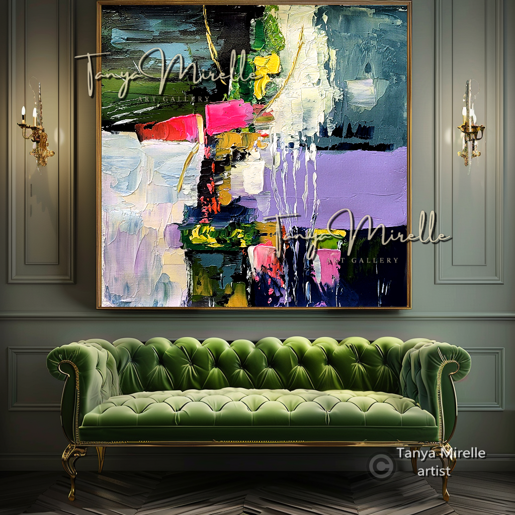 Vibrant Colorful Wall Art - Modern Abstract Textured Painting #139