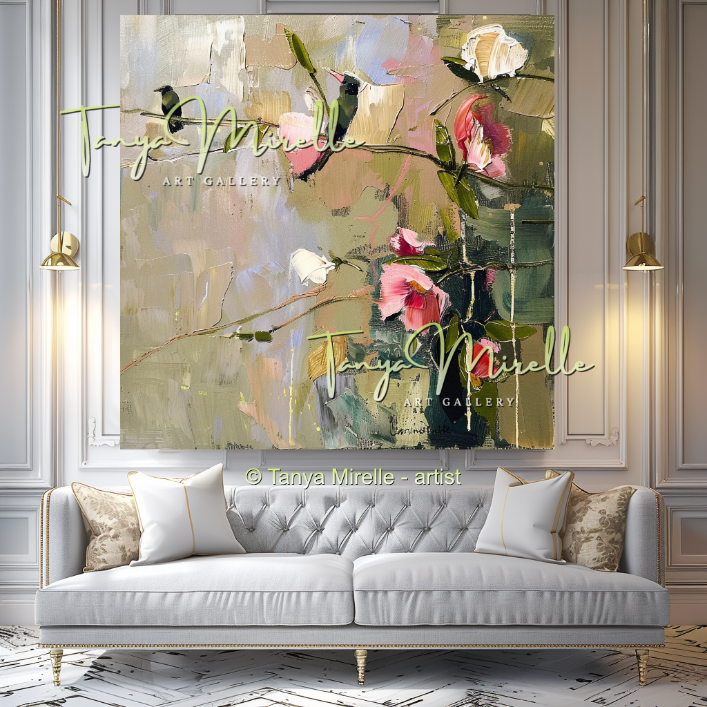 Contemporary Floral Oil Painting on Canvas #317